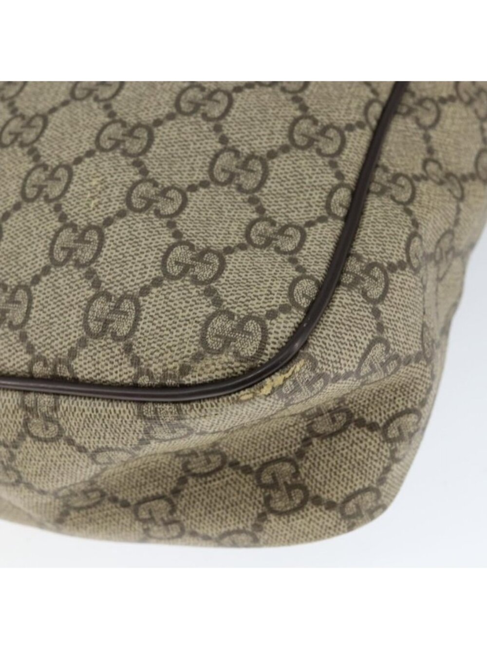 Authentic GUCCI GG Supreme Shoulder Bag PVC Brown Gold 201448 - Picture 8 of 16